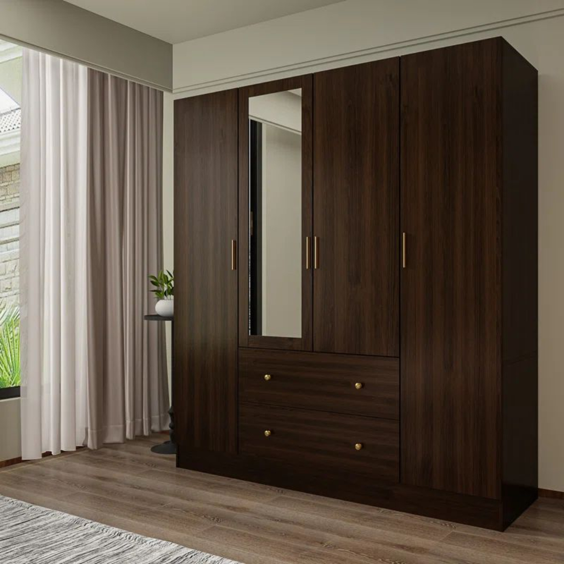 Primrose 4 Door Wardrobe With Mirror - WR130